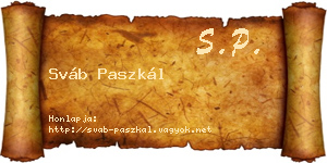 Sváb Paszkál névjegykártya